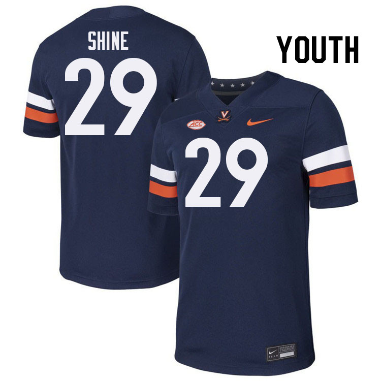 Youth Virginia Cavaliers #29 Kempton Shine College Football Jerseys Stitched-Navy